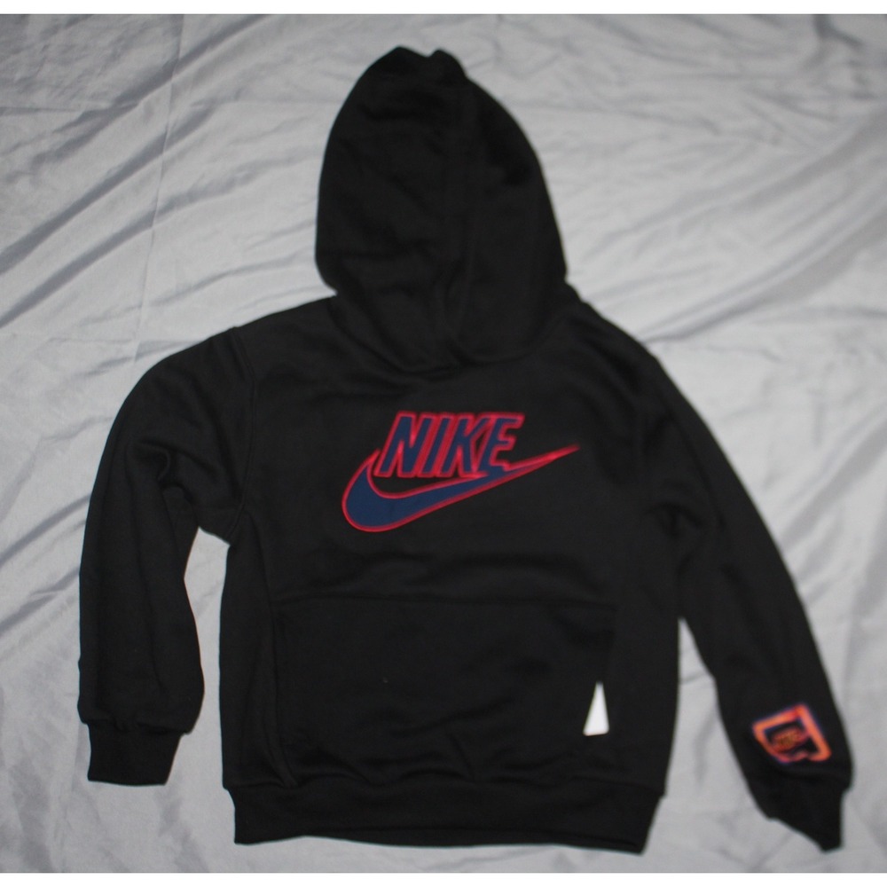 Boys Nike hoodie size 6 black red and blue